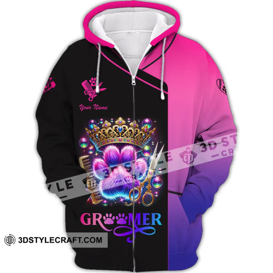Unisex Shirt, Custom Name Groomer Shirt, Pet Shop T-Shirt style option 3