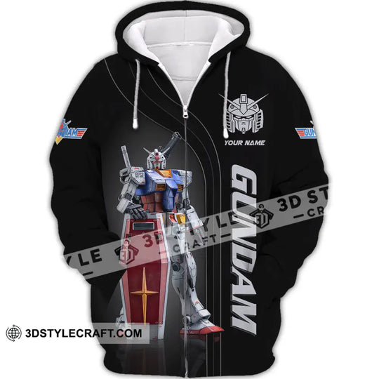 Unisex Shirt, Custom Name Gundam T-Shirt, Gundam Hoodie Long Sleeve Shirt, Gundam Lover Gift style option 3