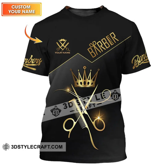 Unisex Shirt - Custom Name Shirt - Hair Dresser, Barber Gold Name Shirt style option 1