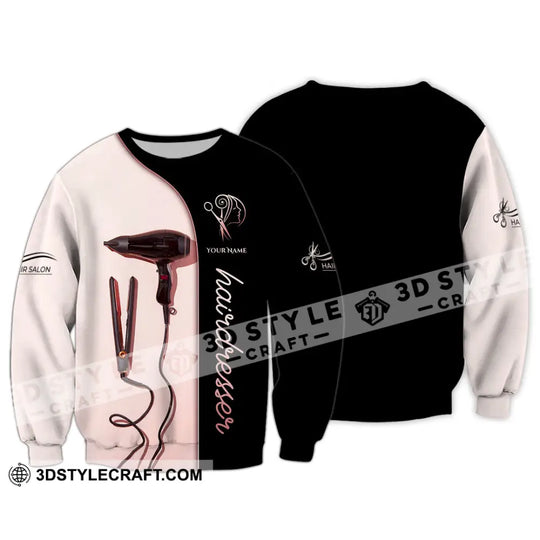 Unisex Shirt, Custom Name Hairdresser Shirt, Baber Shop T-Shirt, Hairstylist Polo Long Sleeve style option 4