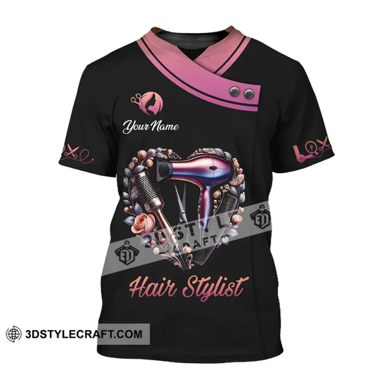 Unisex Shirt, Custom Name Hairdresser Shirt, Hairdresser T-Shirt Hoodie Long Sleeve Shirt style option 2