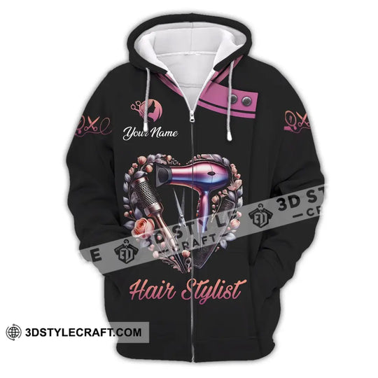 Unisex Shirt, Custom Name Hairdresser Shirt, Hairdresser T-Shirt Hoodie Long Sleeve Shirt style option 3