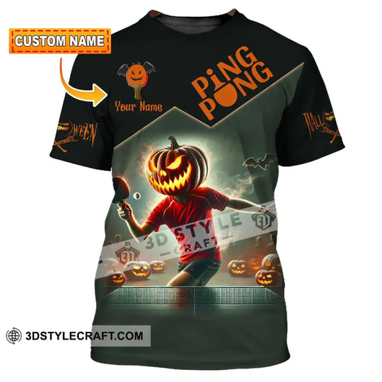 Unisex Shirt, Custom Name Halloween Ping Pong Halloween Shirt, Ping Pong Apparel, Ping Pong Polo Long Sleeve, Ping Pong Love T-Shirt style option 1