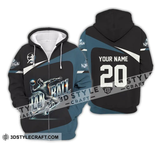 Unisex Shirt, Custom Name Handball Shirt, Handball Long Sleeve Hoodie Polo Shirt, Handball Team Uniform style option 2