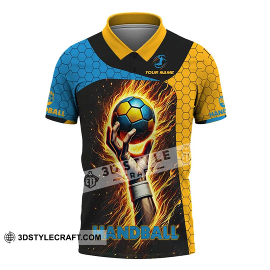 Unisex Shirt, Custom Name Handball Shirt, Handball Polo Long Sleeve, Handball Club Uniform, Handball Lover Gift style option 3