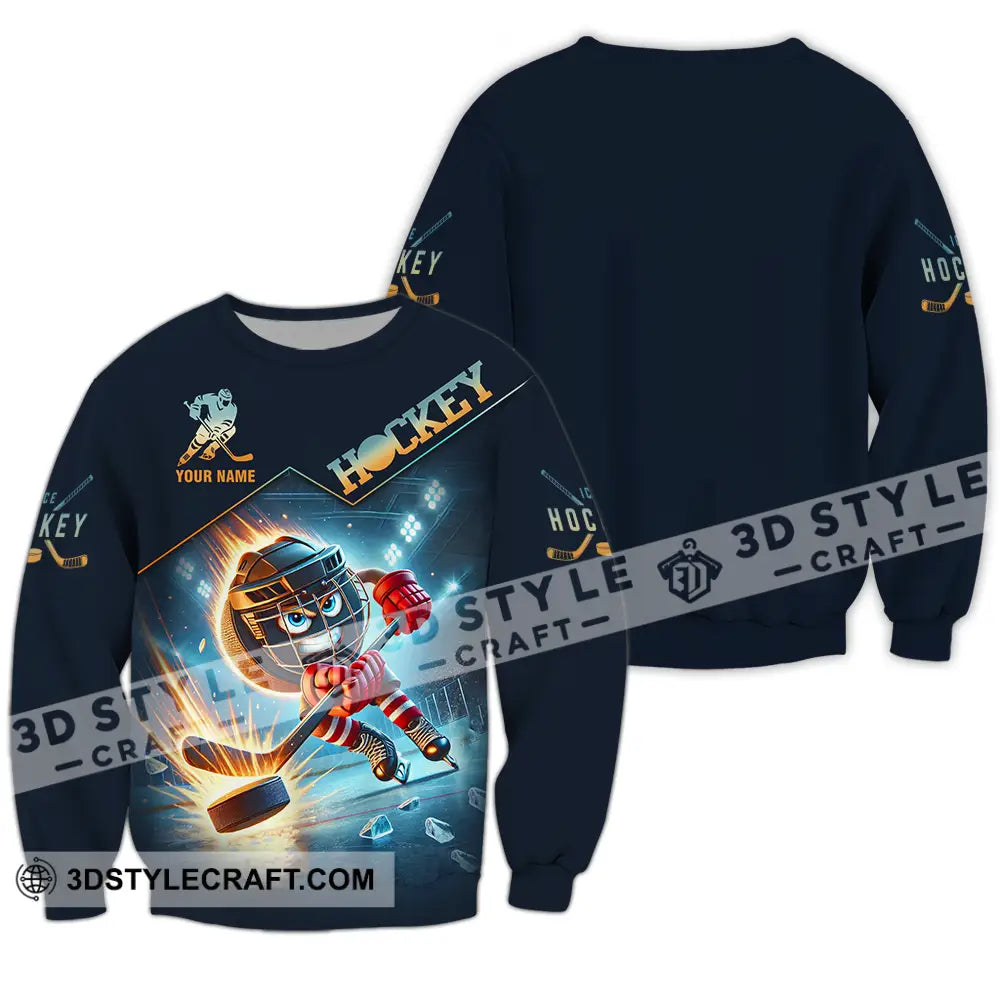 Unisex Shirt - Custom Name Hockey Long Sleeve / S T-Shirt