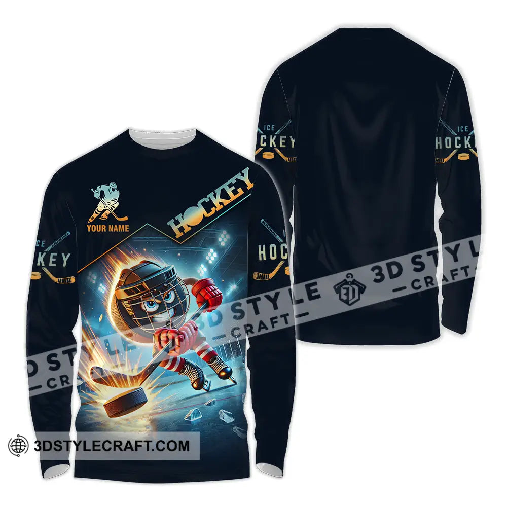 Unisex Shirt - Custom Name Hockey Long Sleeve / S T-Shirt