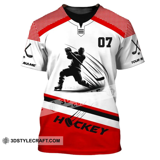 Unisex Shirt, Custom Name Hockey T-Shirt, Hockey Polo, Gift for Hockey Player style option 2