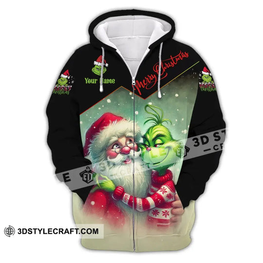 Unisex Shirt - Custom Name Shirt Hugging Santa style option 3