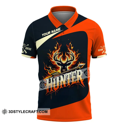 Unisex Shirt, Custom Name Hunter Shirt, Hunter Polo Long Sleeve Shirt style option 4