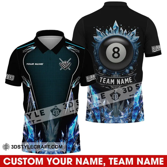 Unisex Shirt - Custom Name Shirt, Ice Billiards Balls Number 8 style option 1