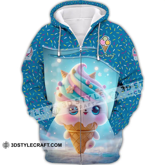 Unisex Shirt, Custom Name Ice Cream Shirt, Ice Cream Lover Gift style option 3
