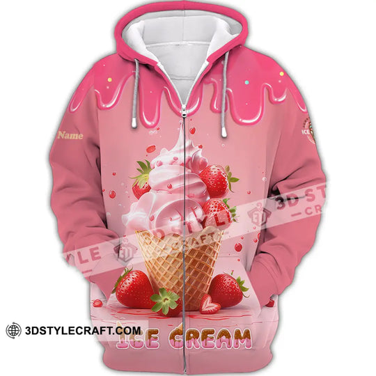 Unisex Shirt, Custom Name Ice Cream Shirt, Ice Cream Lover Shirt style option 3
