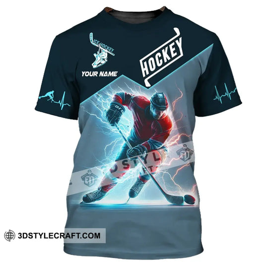 Unisex Shirt, Custom Name Ice Hockey Shirt, Ice Hockey Love T-Shirt style option 2