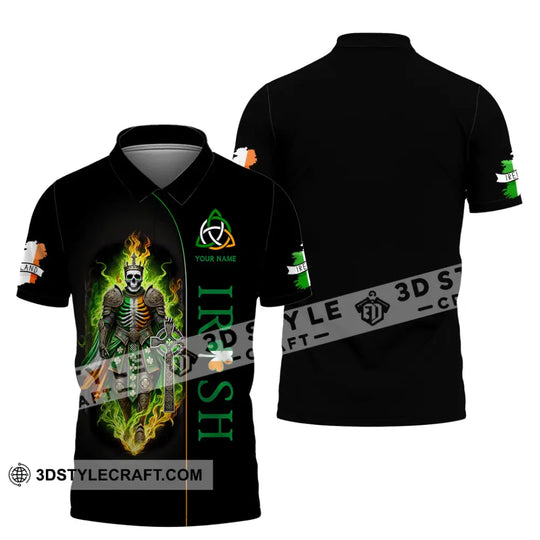 Unisex Shirt, Custom Name Ireland Shirt, Irish Polo Long Sleeve Shirt style option 4