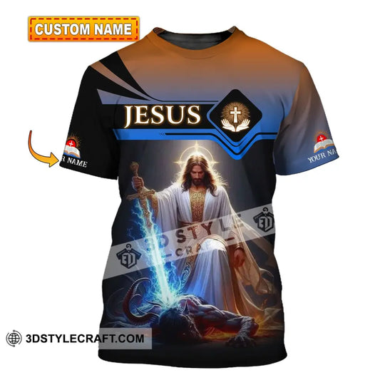 Unisex Shirt - Custom Name Shirt Jesus And Sword style option 1
