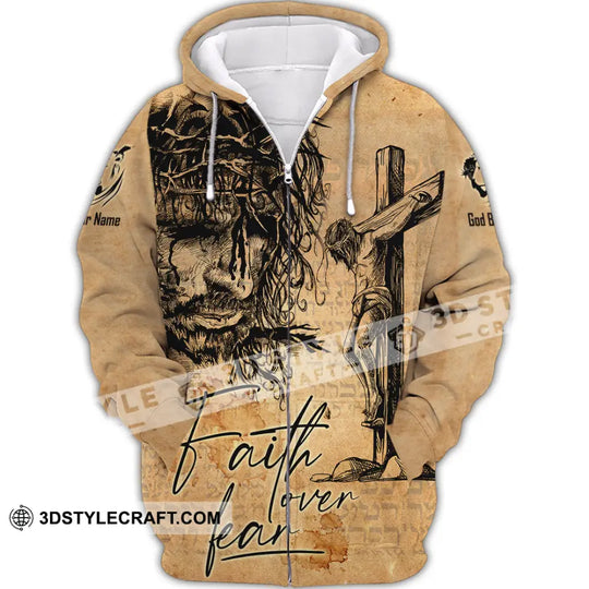 Unisex Shirt - Custom Name Jesus Faith Over The Fear Shirt style option 2