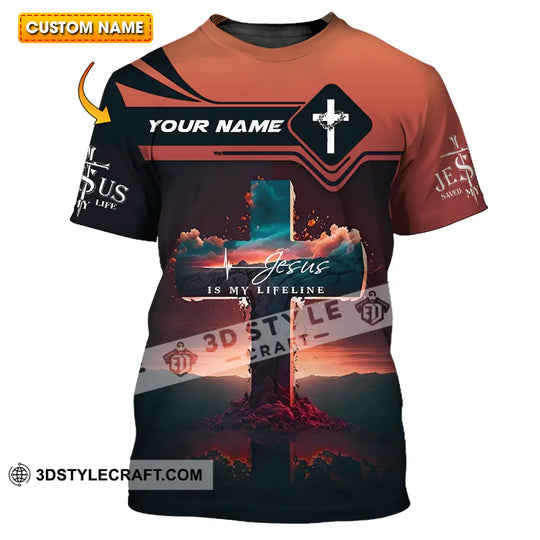 Unisex Shirt - Custom Name Shirt Jesus Is My Lifeline style option 1