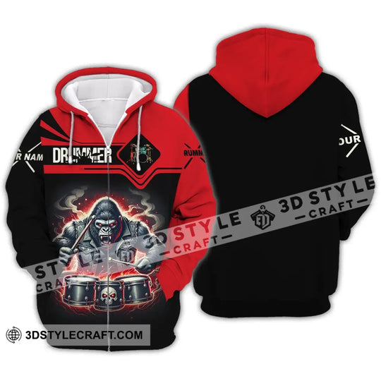Unisex Shirt - Custom Name Shirt - King Kong Drummer style option 3