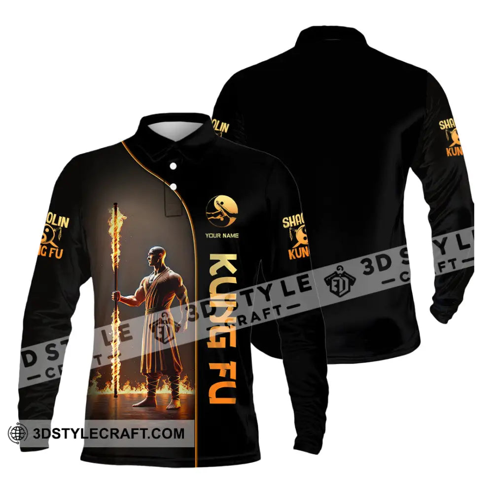 Unisex Shirt Custom Name Kung Fu Lover Gift Long Sleeve Polo / S T-Shirt