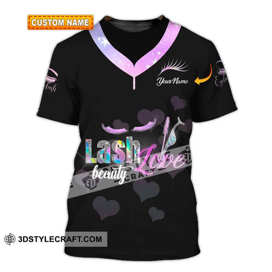 Unisex Shirt - Custom Name Shirt Lash Love Beauty style option 1
