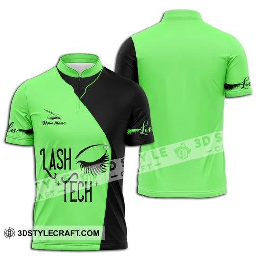 Unisex Shirt - Custom Name Lash Teach Light Green And Black Shirt style option 2