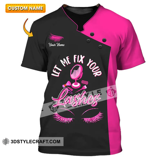 Unisex Shirt - Custom Name Let Me Fix Your Lashes Shirt style option 1