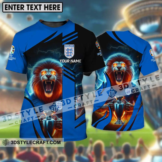 Unisex Shirt - Custom Name, Lion And Cup England Euro 2024 Team style option 1