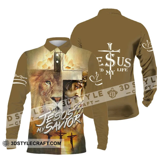 Unisex Shirt - Custom Name Lion Shirt Jesus Saved My Life style option 3
