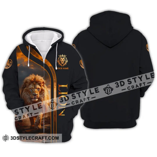 Unisex Shirt - Custom Name Lion Shirt style option 3