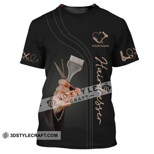 Unisex Shirt - Custom Name Shirt - LOVE, Gift For Hairdresser style option 2