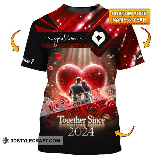 Unisex Shirt, Custom Name Lover Couple Shirt, Couple Polo Long Sleeve Shirt, Couple Gift style option 1