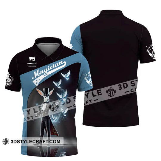 Unisex Shirt, Custom Name Magician Shirt, Magician Long Sleeve Polo Shirt style option 4