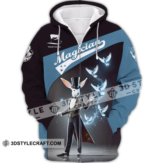 Unisex Shirt, Custom Name Magician Shirt, Magician Long Sleeve Polo Shirt style option 3