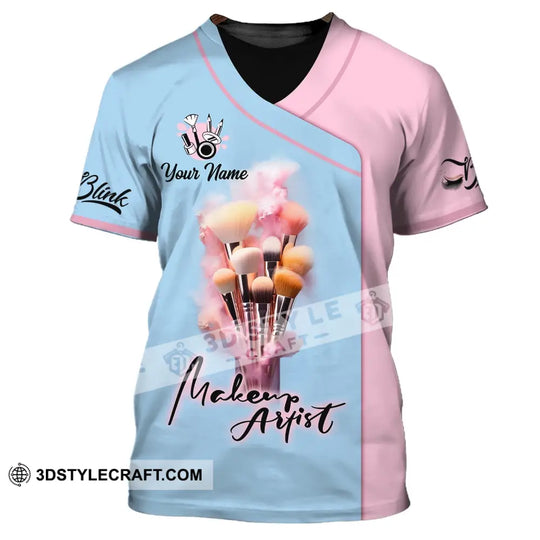 Unisex Shirt, Custom Name Makeup Artist Shirt, Makeup Artist T-Shirt, Makeup Artist Workwear style option 2