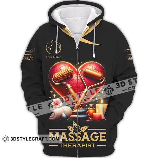 Unisex Shirt, Custom Name Massage Therapist Shirt, Massage Therapist Long Sleeve Polo Shirt style option 3