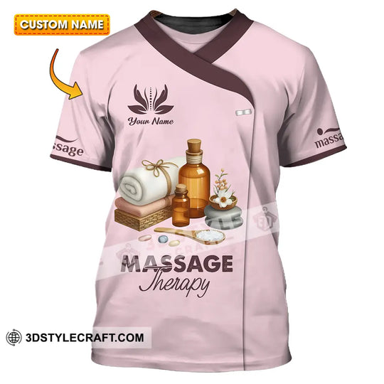 Unisex Shirt - Custom Name Massage Therapist Shirt, Lotus style option 1