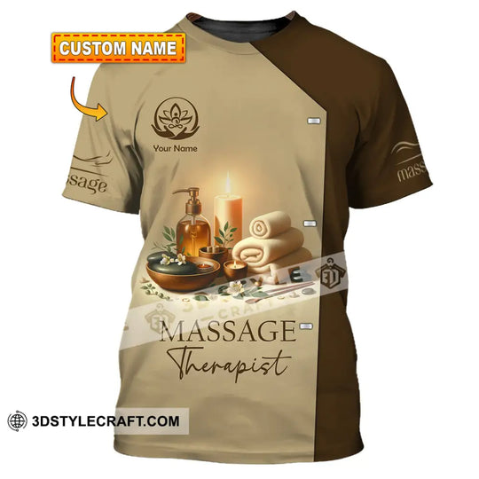 Unisex Shirt, Custom Name Massage Therapist Shirt, Massage Therapist Polo Long Sleeve Shirt style option 1