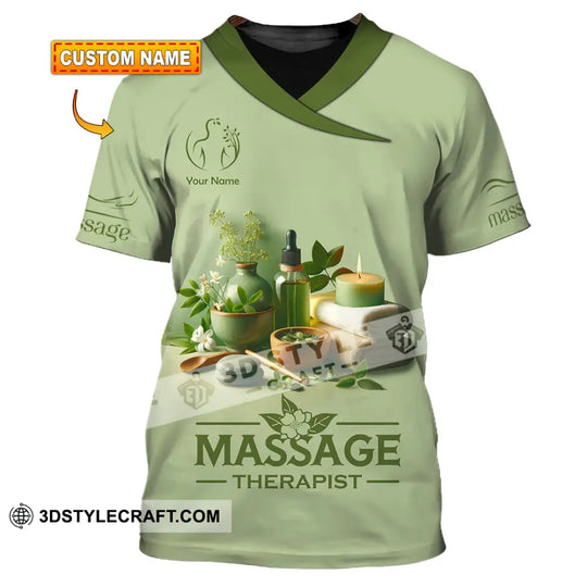 Unisex Shirt, Custom Name Massage Therapist Shirt, Massage Therapist Polo Long Sleeve Shirt style option 1