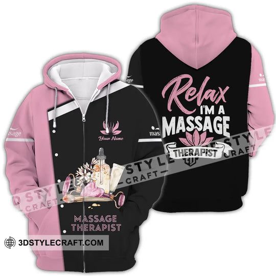 Unisex Shirt - Custom Name Massage Therapist Shirt, Relax I Am Massage Therapist style option 4