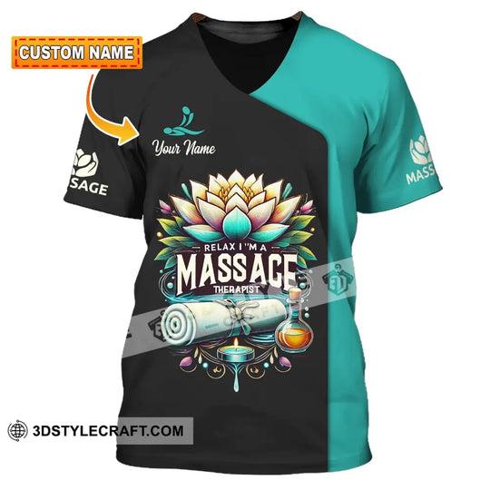 Unisex Shirt, Custom Name Massage Therapist Shirt, T-Shirt for Massage Therapists, Massage Therapists Uniform style option 1