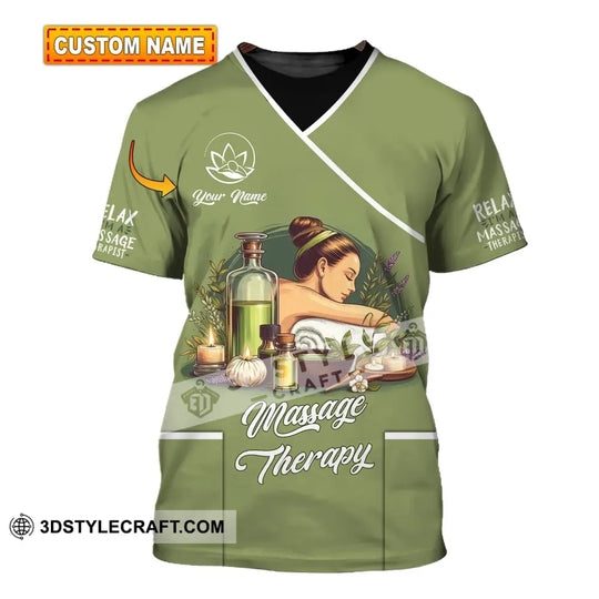 Unisex Shirt, Custom Name Massage Therapist Shirt, T-Shirt for Massage Therapists, Massage Therapists Uniform style option 1