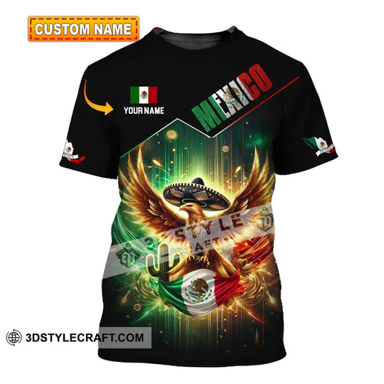 Unisex Shirt - Custom Name Shirt Mexico Flag And Icon style option 1