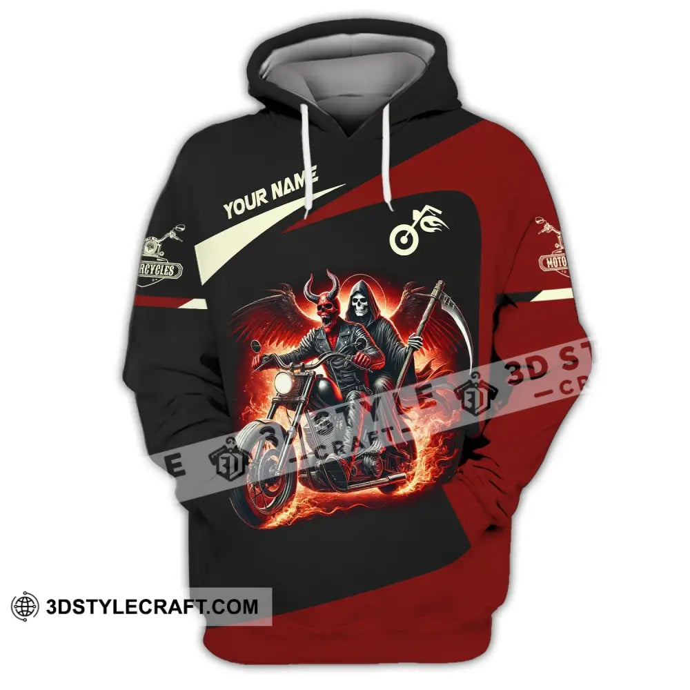 Unisex Shirt Custom Name Motorcycle Polo Long Sleeve Love T-Shirt Hoodie / S T-Shirt