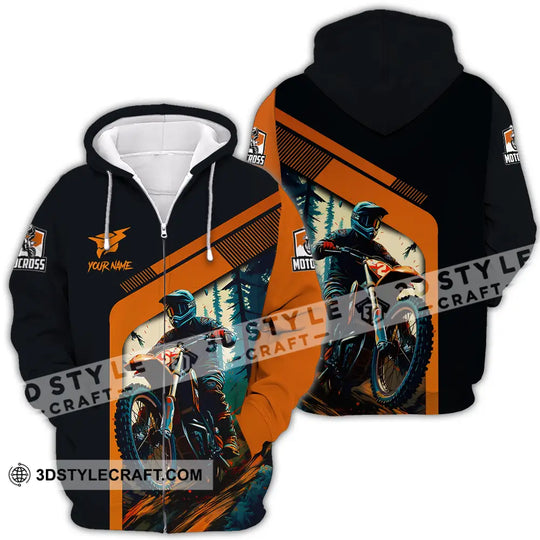 Unisex Shirt - Custom Name Mountain Bike Shirt For Player, Black Orange style option 4