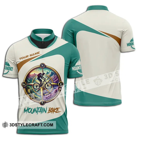 Unisex Shirt - Custom Name Mountain Bike Sport Shirt, Compass Biker style option 2
