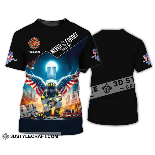 Unisex Shirt, Custom Name Never Forget Shirt, 911 Memorial Shirt, Firefighter Memorial style option 2