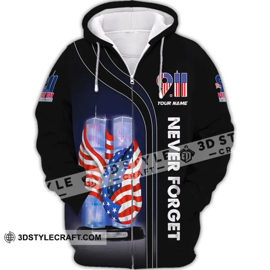 Unisex Shirt, Custom Name Never Forget Shirt, Firefighter Memorial 911 Shirt style option 3