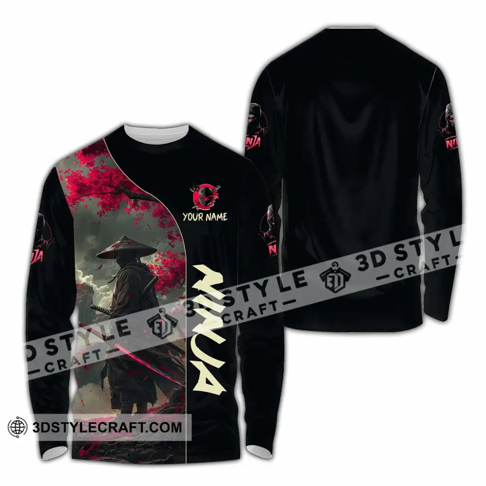 Unisex Shirt Custom Name Ninja Love Polo Long Sleeve / S T-Shirt