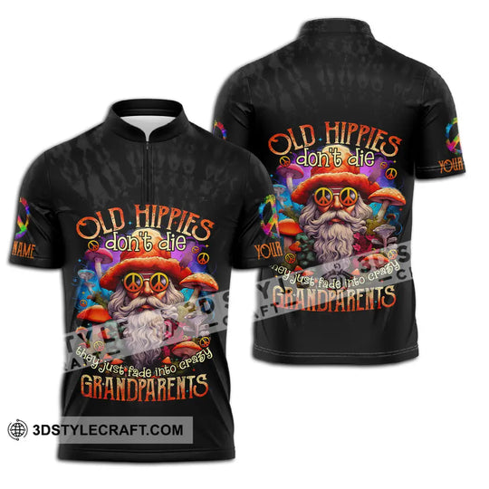 Unisex Shirt - Custom Name Old Hippie Don't Die Shirt style option 2